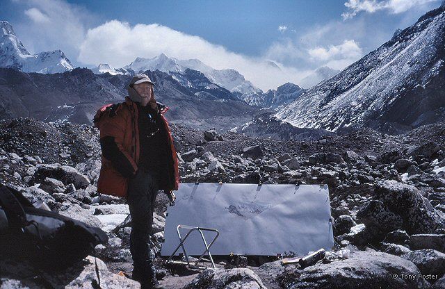 Painting beneath Everest